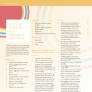 Thumbnail image of the fact sheet about Sudden loss - helping children and teenagers with grief.