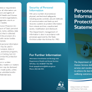 Thumbnail image of the Personal Information protection statement brochure.