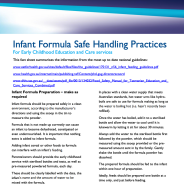 Thumbnail image of the Infant Formula Safe Handling Practices fact sheet