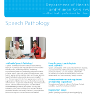Thumbnail image of the Speech Pathology careers fact sheet