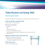 Thumbnail image of the toilet routine and eating well fact sheet