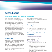 Thumbnail image for the Vegan eating advice for babies and children under two fact sheet