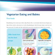 Thumbnail image of the Vegetarian eating and babies fact sheet