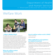 Thumbnail image of the Welfare Work careers fact sheet