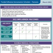 Thumbnail image of the factsheet outlining the funded influenza immunisation schedule.