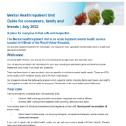 Thumbnail image of guide to the RHH Mental Health Inpatient Unit.