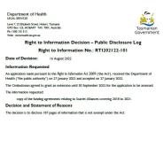 Right to Information Decision RTI202122-101