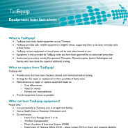 Thumbnail image of the TasEquip information brochure.
