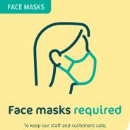 Face masks required - A3 poster thumbnail
