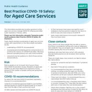 Best Practice COVID-19 Safety for Aged Care Services thumbnail