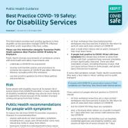Best Practice COVID-19 Safety for Disability Services thumbnail