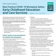 Best Practice COVID-19 Workplace Safety: Early Childhood Education and Care Services thumbnail