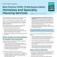 Best Practice COVID-19 Workplace Safety: Homeless and Specialty Housing Services thumbnail