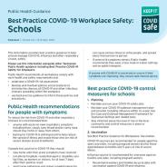 Best Practice COVID-19 Workplace Safety: Schools thumbnail