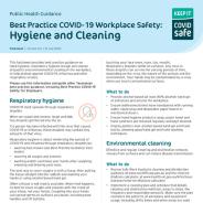 Best Practice COVID-19 Workplace Safety: Hygiene and Cleaning fact sheet thumbnail