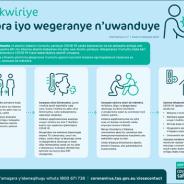 Ico ukwiriye gukora iyo wegeranye n’uwanduye (KICS Infographic - What to do if you are a COVID close contact) - Kirundi - Rundi thumbnail