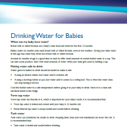 Thumbnail image of Drinking water for babies fact sheet