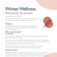Winter Wellness Information for Parents fact sheet first page thumbnail in english