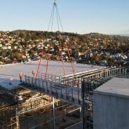 The aerobridge linking the new helipad to the Launceston General Hospital was installed on Friday, 24 May.